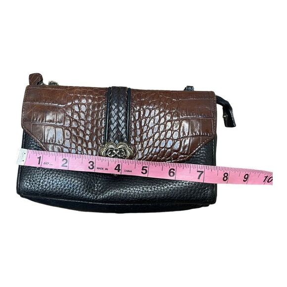 Brighton Brown Black Leather Sling Crossbody Bag. Missing strap. Western Country - Picture 6 of 10